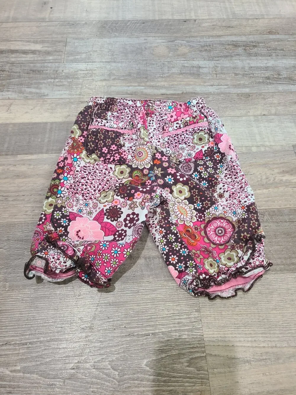The childrens place 0 to 3 months girls floral pants with ruffle hem